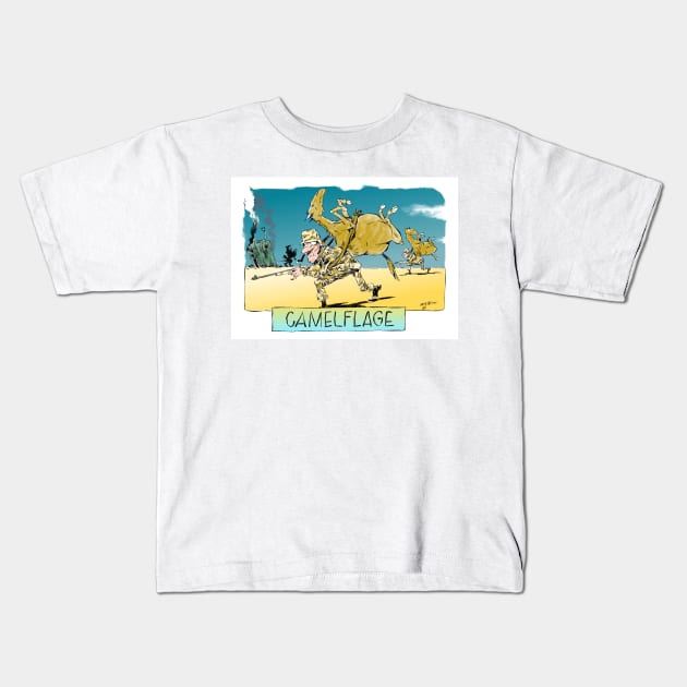 Camelflage Kids T-Shirt by Steerhead